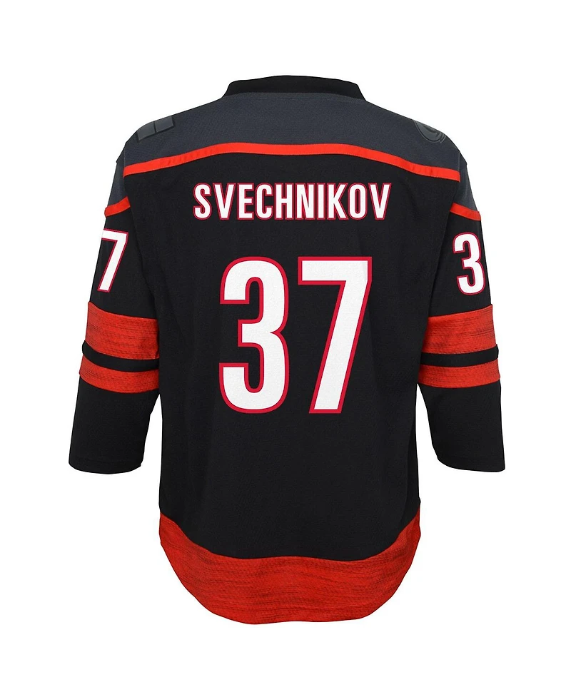 Outerstuff Big Boys and Girls Andrei Svechnikov Black Carolina Hurricanes Alternate Replica Player Jersey