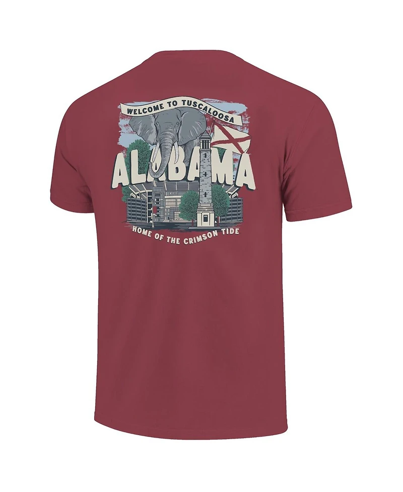 Image One Big Boys and Girls Crimson Alabama Tide Comfort Colors Hyperlocal Campus Scene T-Shirt