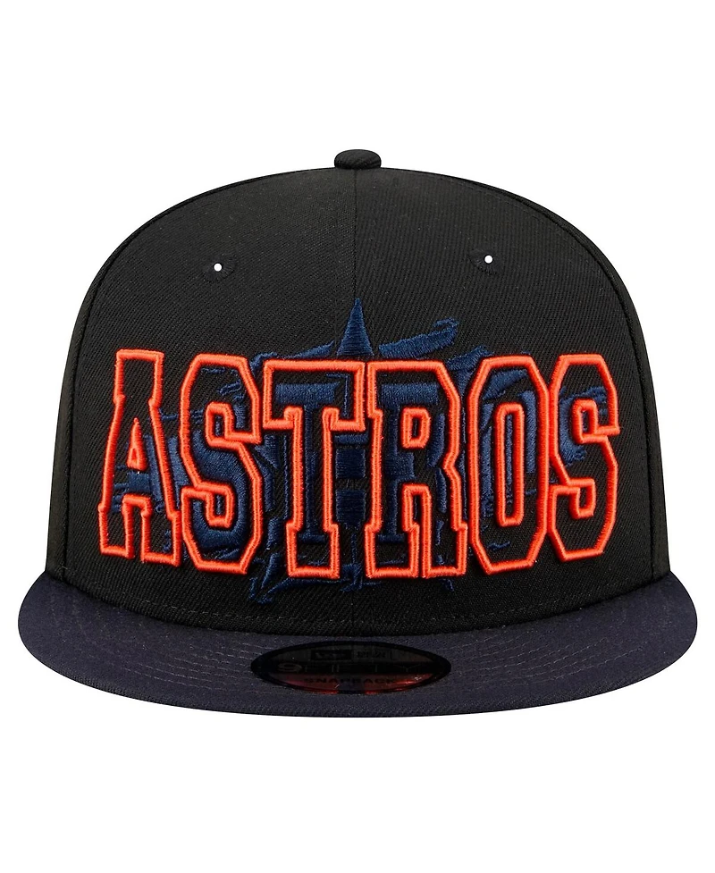 New Era Men's Black Houston Astros Splatter 9FIFTY Snapback Hat