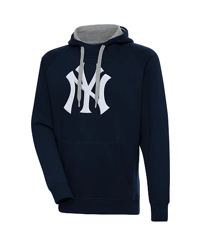 Antigua Men's Royal New York Yankees Victory Chenille Pullover Hoodie