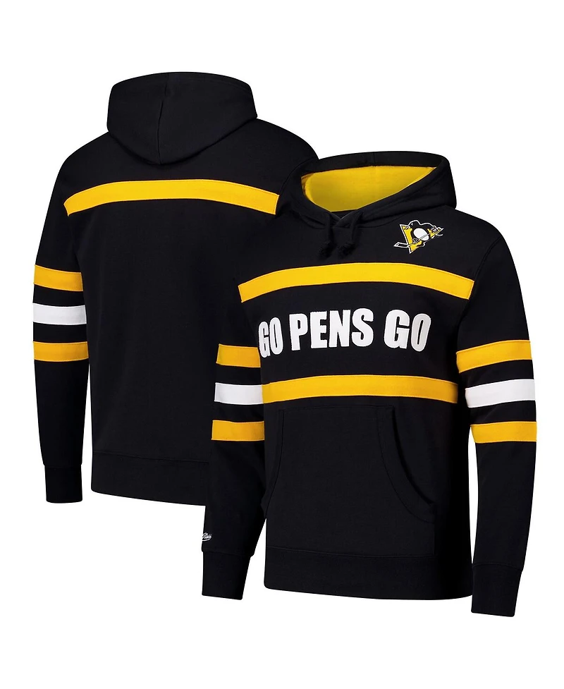 Mitchell & Ness Men's Black Pittsburgh Penguins Head Coach Slogan Pullover Hoodie