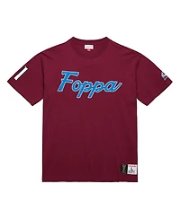 Mitchell & Ness Men's Peter Forsberg Burgundy Colorado Avalanche Premium Nickname Vintage Logo T-Shirt