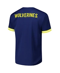 Mitchell & Ness Men's Navy Michigan Wolverines Game Time Vintage Mesh Button Front Top