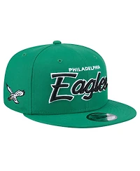 New Era Men's Kelly Green Philadelphia Eagles Main Script 9FIFTY Snapback Hat