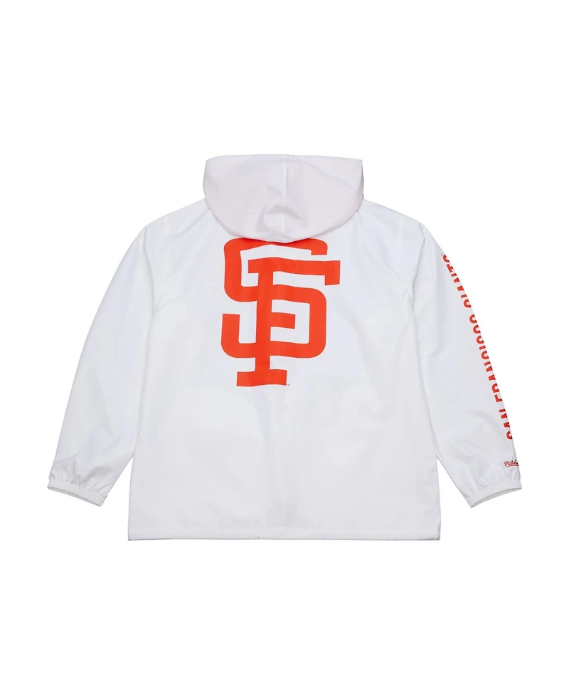 Mitchell & Ness Men's White San Francisco Giants Vintage Full-Snap Hooded Coaches Jacket