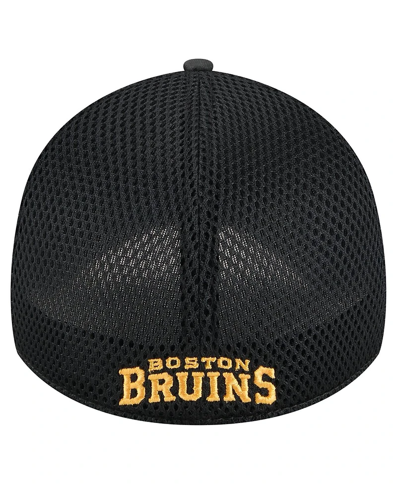 New Era Men's Black Boston Bruins Active Subtle Camo 39THIRTY Flex Hat