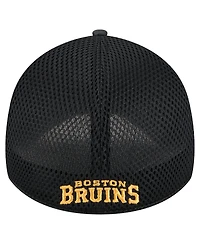 New Era Men's Black Boston Bruins Active Subtle Camo 39THIRTY Flex Hat