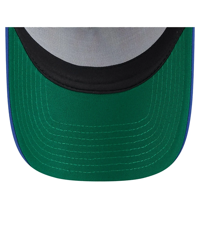 New Era Men's White/Royal Atlanta Braves Trucker A-Frame 9FORTY Adjustable Hat