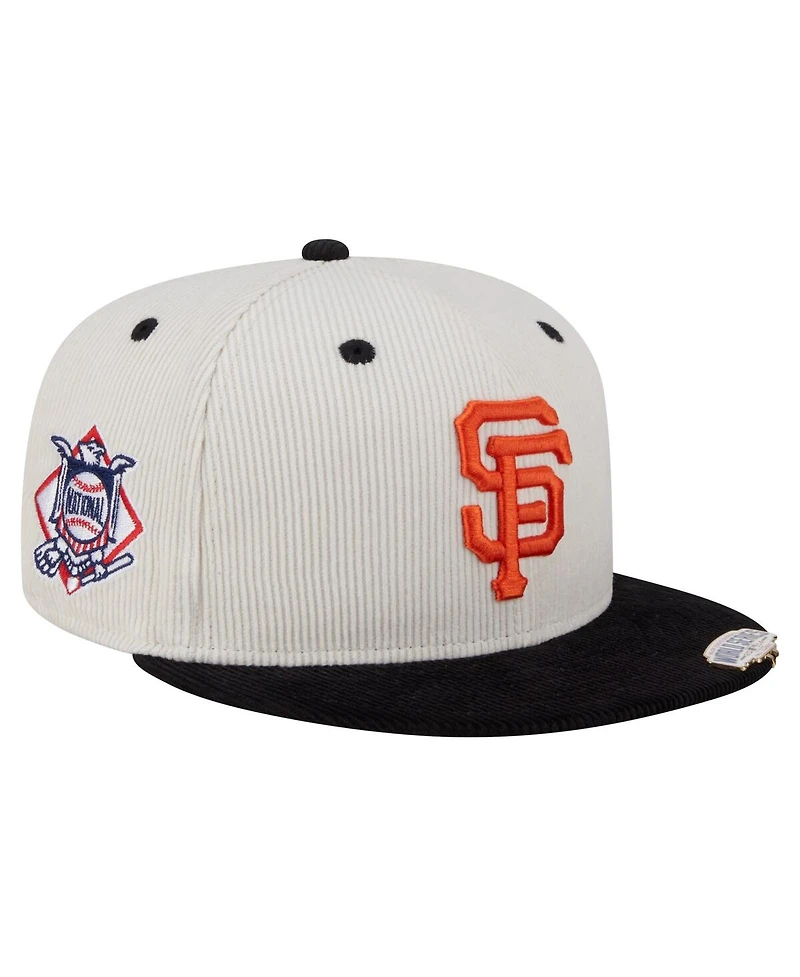 New Era Men's Cream/Black San Francisco Giants Two-Tone Corduroy 59FIFTY Fitted Hat