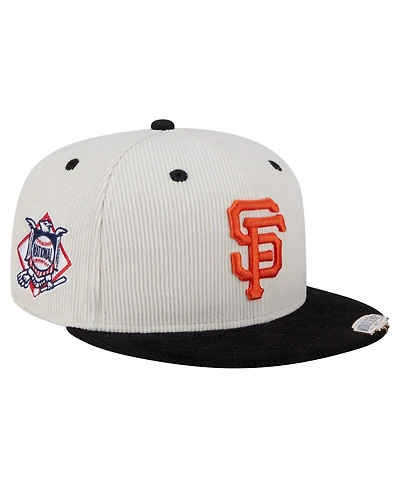 New Era Men's Cream/Black San Francisco Giants Two-Tone Corduroy 59FIFTY Fitted Hat