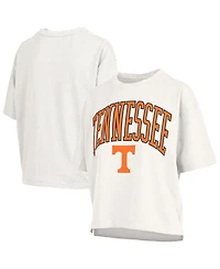 Pressbox Women's White Tennessee Volunteers Nelson Arch Over Logo Waist Length Oversized Slub T-Shirt