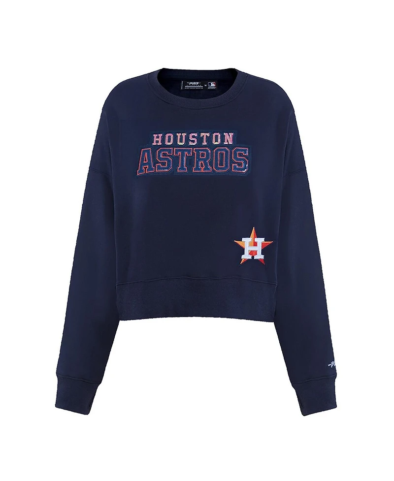 Pro Standard Women's Navy Houston Astros Game Day Classics Crewneck Pullover Sweatshirt