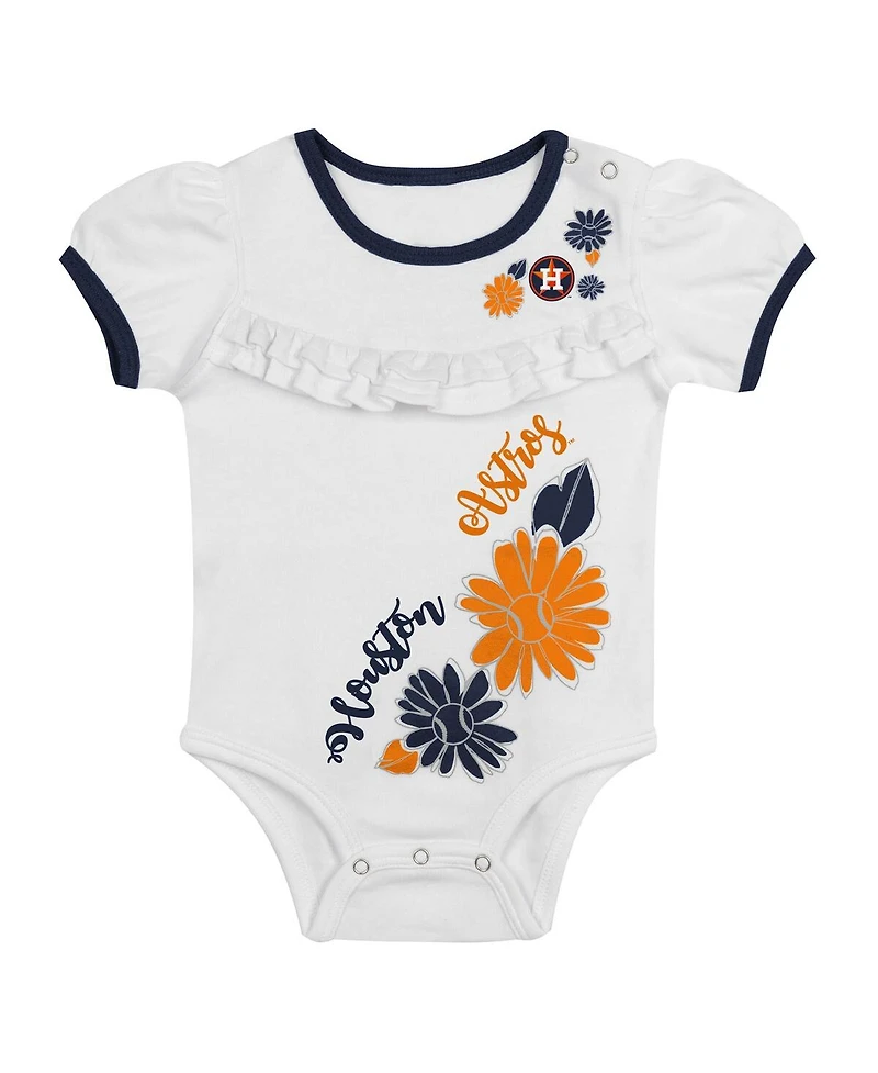 Outerstuff Newborn 3-Piece White/Navy Houston Astros Sweet Catcher Bodysuit, Headband and Skirt Set