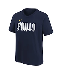 Nike Big Boys and Girls Navy Philadelphia Phillies City Connect Wordmark T-Shirt