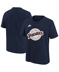 Nike Big Boys and Girls Navy San Diego Padres Team Logo T-Shirt