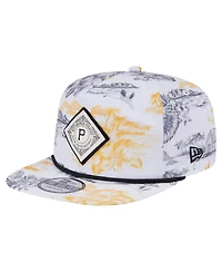 New Era Men's White Pittsburgh Pirates Printed Island Golfer Snapback Hat