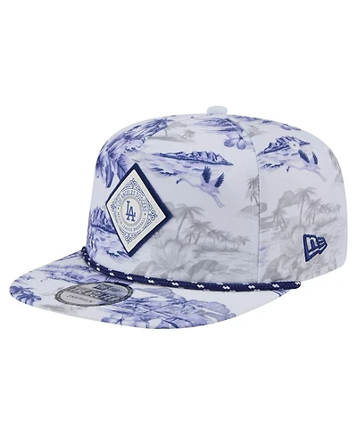 New Era Men's White Los Angeles Dodgers Printed Island Golfer Snapback Hat