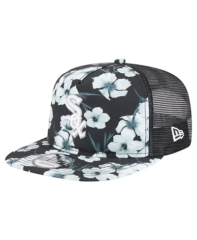 New Era Men's Black Chicago White Sox Adventure Pattern Golfer Trucker Snapback Hat