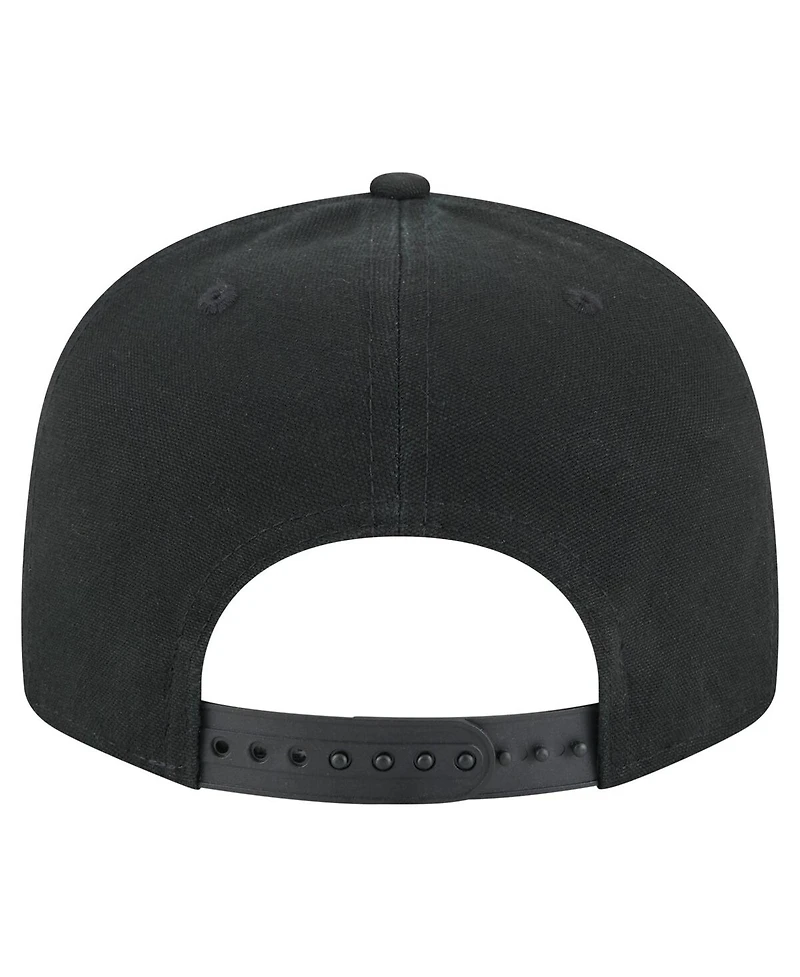 New Era Men's Black Chicago Bulls Adventure Canvas Split Panel 9FIFTY Snapback Hat