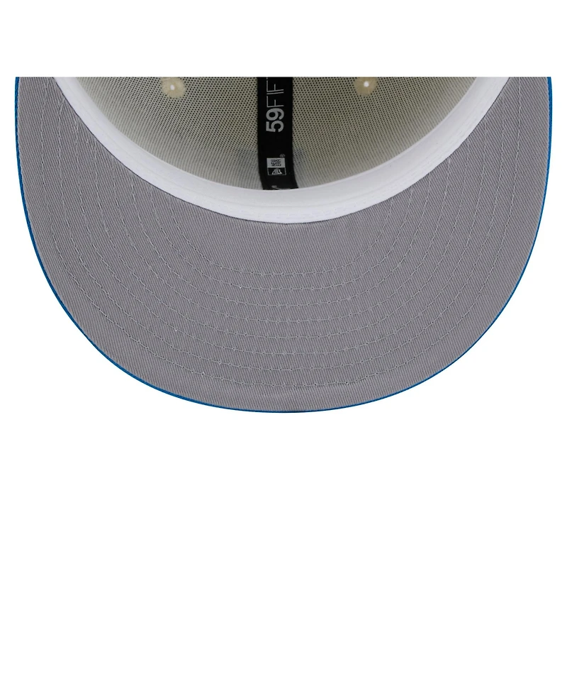 New Era Men's White/Blue Detroit Lions Throwback Main 59FIFTY Fitted Hat