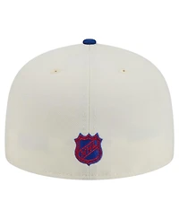 New Era Men's White York Rangers Chrome Two-Toned 59FIFTY Fitted Hat