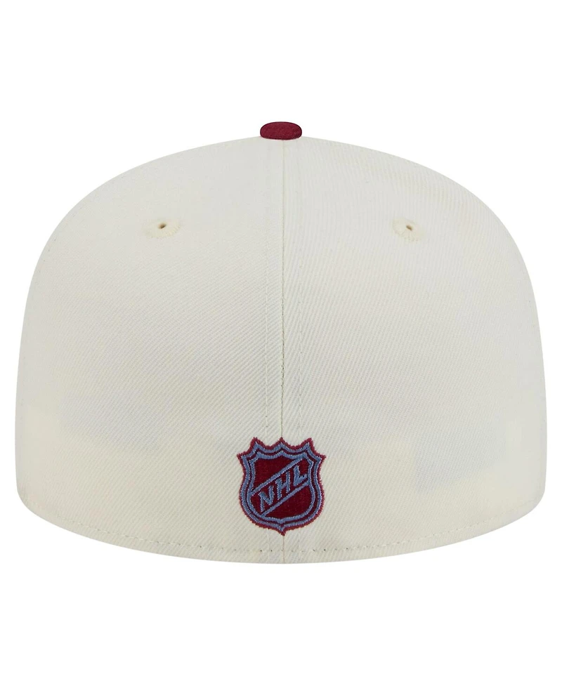 New Era Men's White Colorado Avalanche Chrome Two-Toned 59FIFTY Fitted Hat