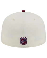 New Era Men's White Colorado Avalanche Chrome Two-Toned 59FIFTY Fitted Hat
