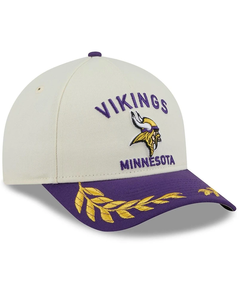 New Era Men's Cream/Purple Minnesota Vikings 2025 Nfl Draft 9FORTY A-Frame M-Crown Adjustable Hat