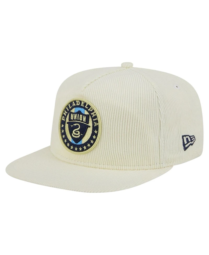 New Era Men's Cream Philadelphia Union 2025 Kickoff Snapback Golfer Hat