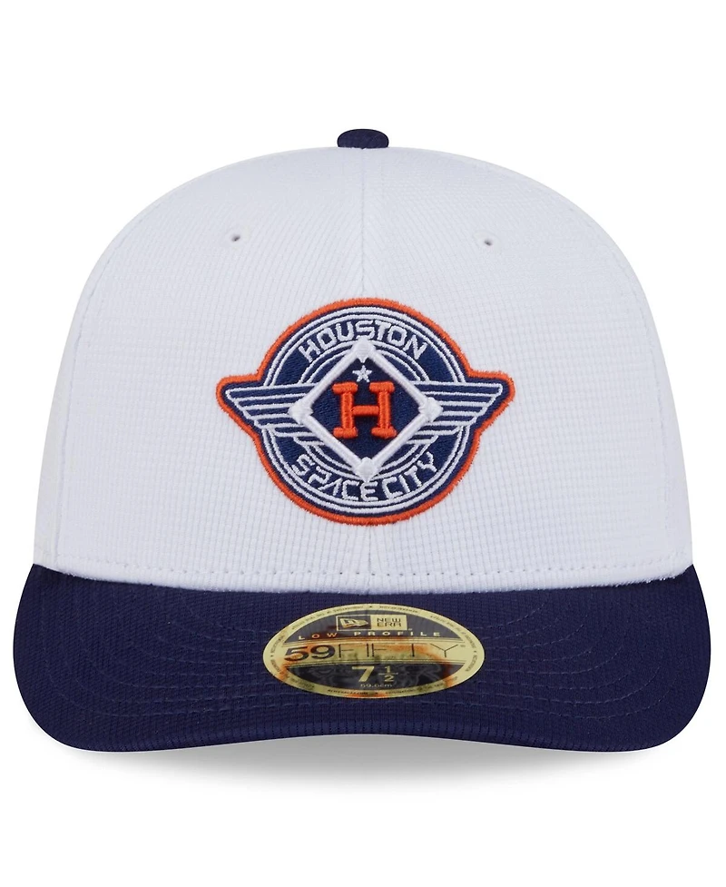 New Era Men's White/Navy Houston Astros 2025 City Connect Batting Practice Low Profile 59FIFTY Fitted Hat