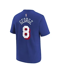 Nike Big Boys and Girls Paul George Royal Philadelphia 76ers Icon Name Number T-Shirt