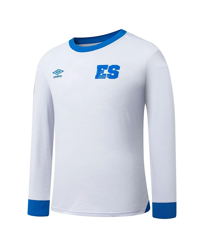 Umbro Men's White El Salvador National Team 2025 Away Replica Long Sleeve Jersey