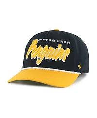 '47 Brand Men's Black/Gold Pittsburgh Penguins Drop Shadow Rope Hitch Adjustable Hat