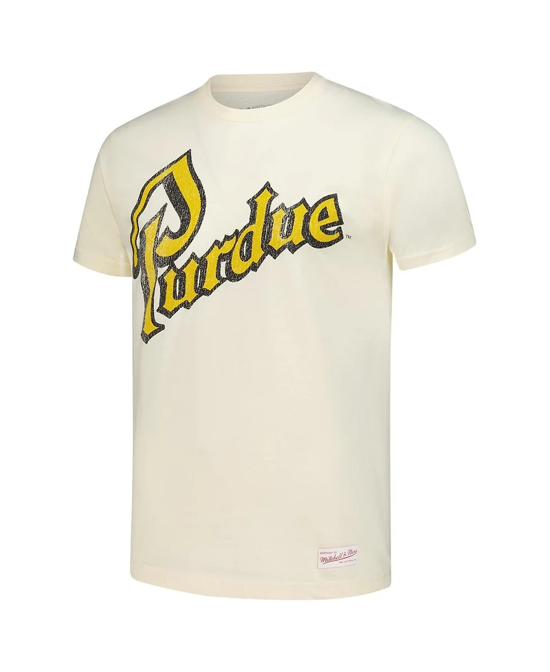 Mitchell & Ness Men's Cream Purdue Boilermakers Vintage Tone T-Shirt