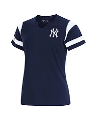 Antigua Women's Navy New York Yankees Encounter Notch Neck Top