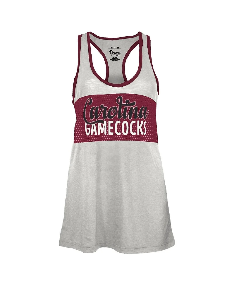 Pressbox Women's White/Garnet South Carolina Gamecocks Tracy Racerback Tank Top