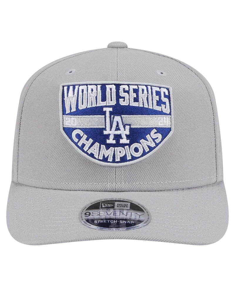 New Era Men's Gray Los Angeles Dodgers 2024 World Series Champions 9SEVENTY Adjustable Hat