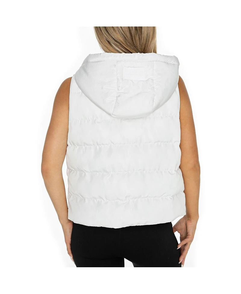 Gameday Couture Women's White Las Vegas Raiders Hooded Full-Snap Puffer Vest