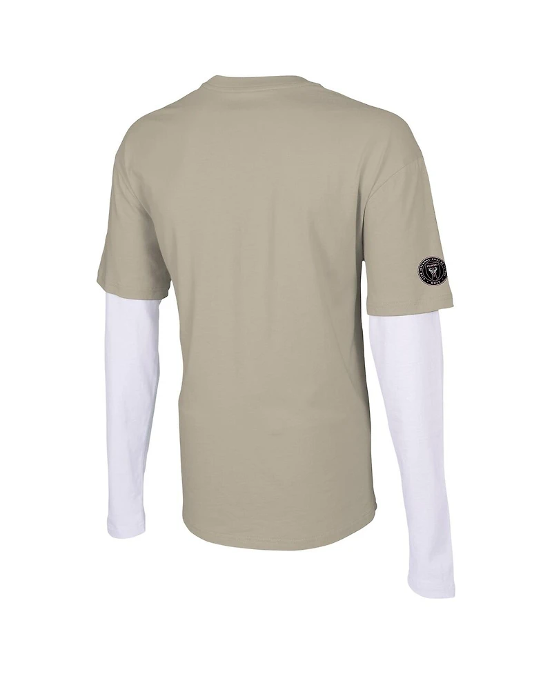 Stadium Essentials Men's Tan Inter Miami Cf Status Long Sleeve T-Shirt