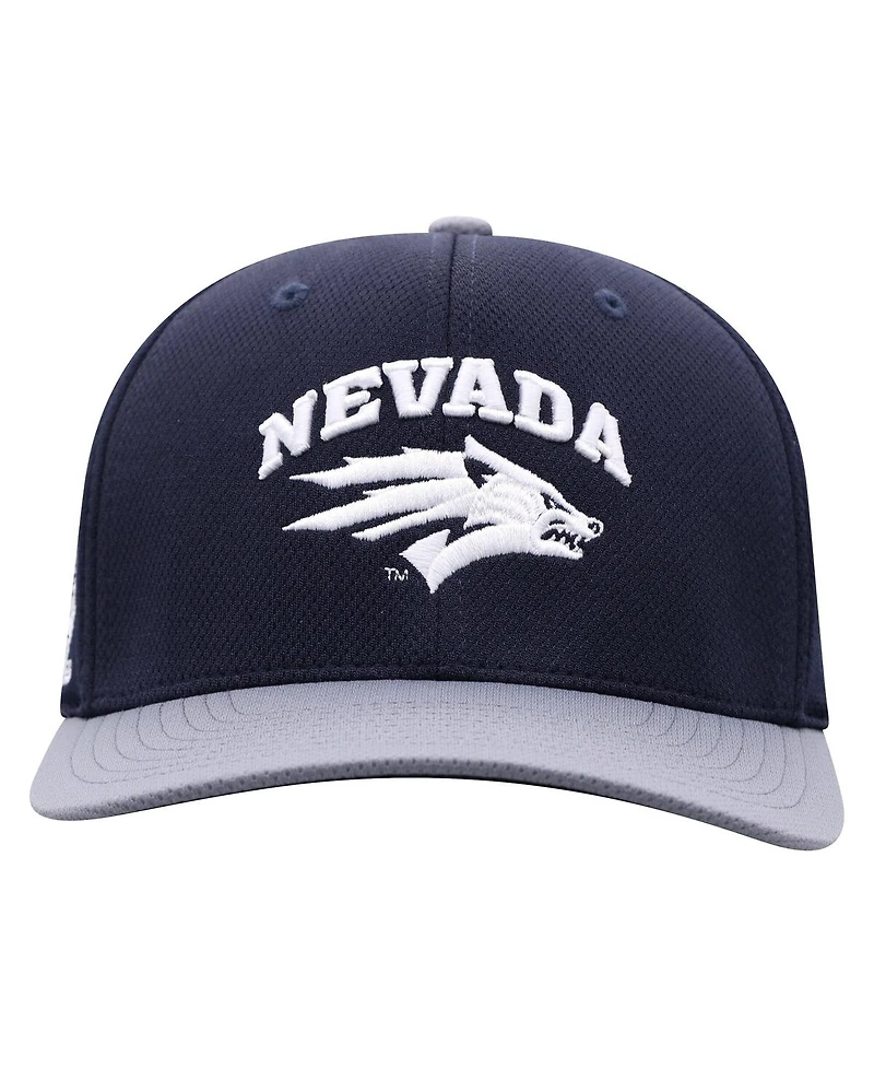 Top of the World Men's True Navy/Ash Nevada Wolf Pack Reflex Fitted Hat