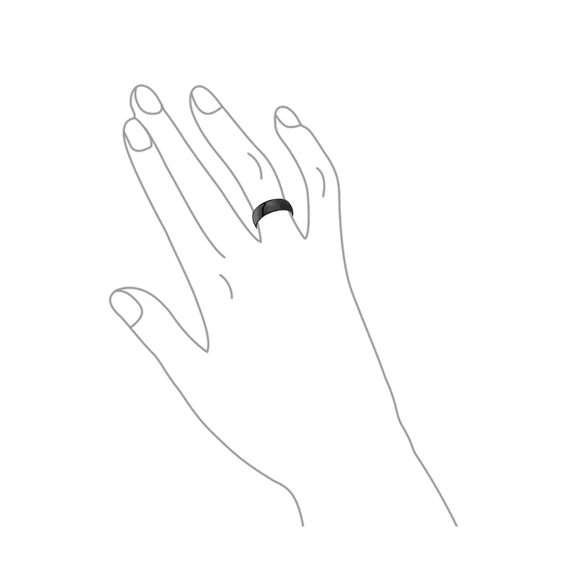 Bling Jewelry Plain Simple Wide Dome Silver Black Gold Plated Titanium Band Ring Comfort Fit 8MM