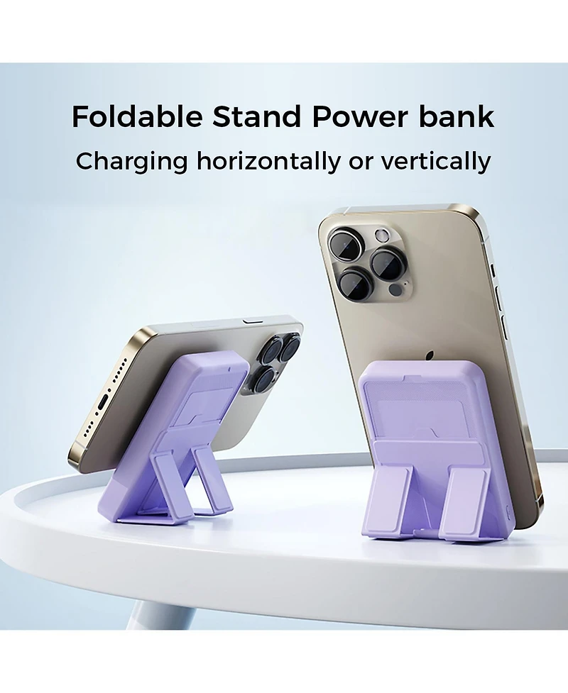 10000mAh Portable Magnetic Wireless Charge Power Bank w/ Phones Stand