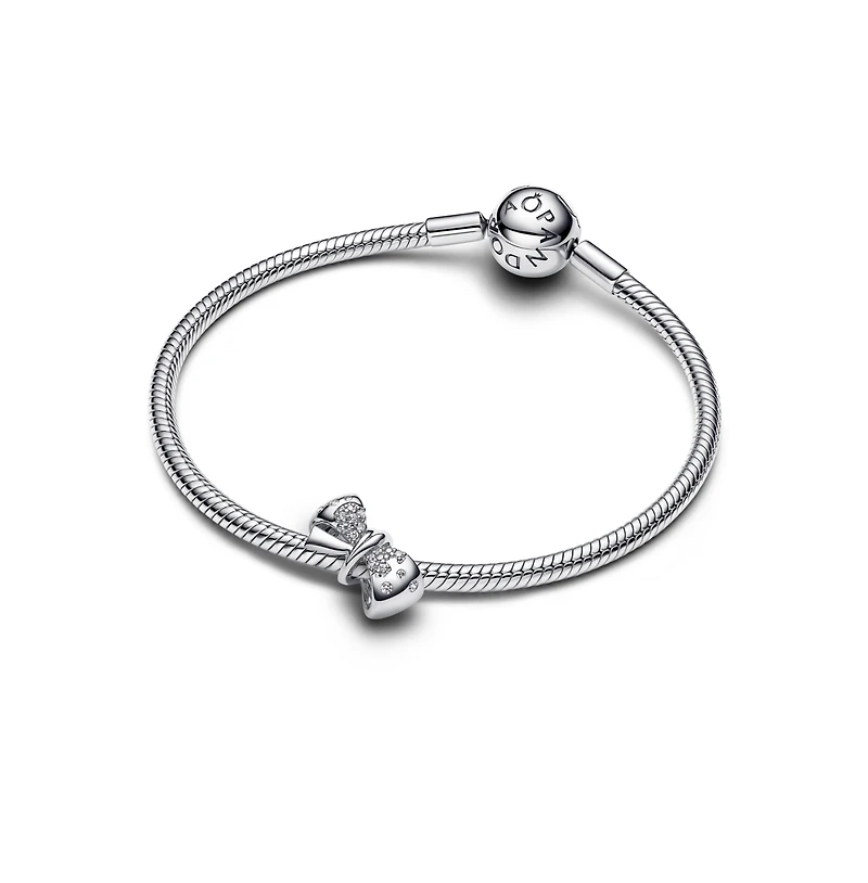 Pandora Sterling Silver Sparkling Bow Charms