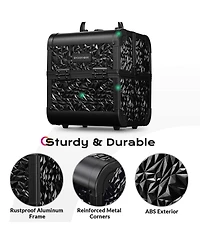 Byootique Rolling Makeup Train Case 3-Piece Cosmetic Organizer Kit Trolley Travel Lockable Salon Barber Traveling Cart Trunk with
