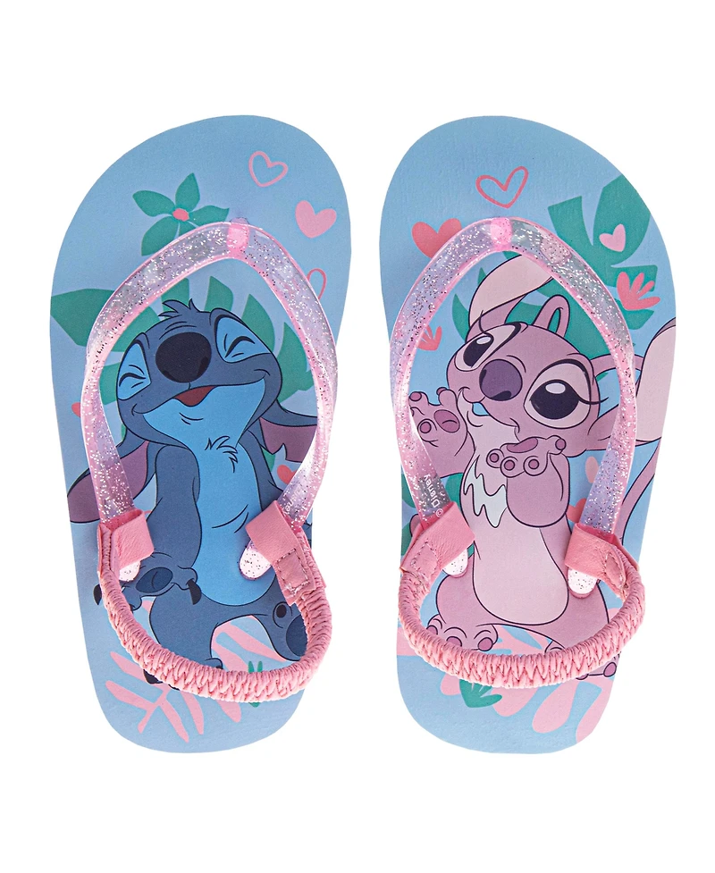 Disney Toddler Girls Stitch and Angel Dual Sizes Flip Flop Slippers