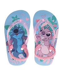 Disney Toddler Girls Stitch and Angel Dual Sizes Flip Flop Slippers
