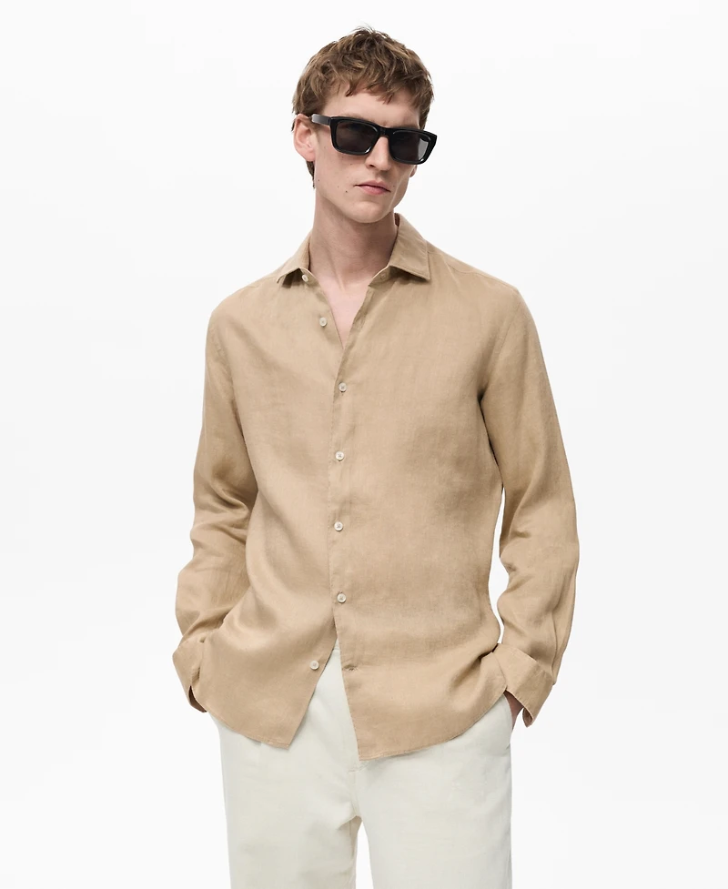 Mango Men's Linen Slim-Fit Shirt