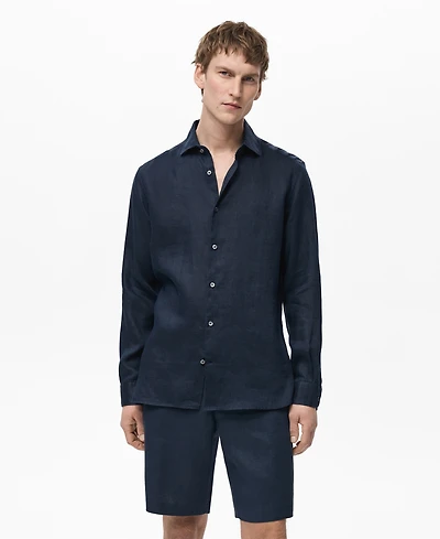 Mango Men's Linen Slim-Fit Shirt