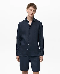 Mango Men's Linen Slim-Fit Shirt