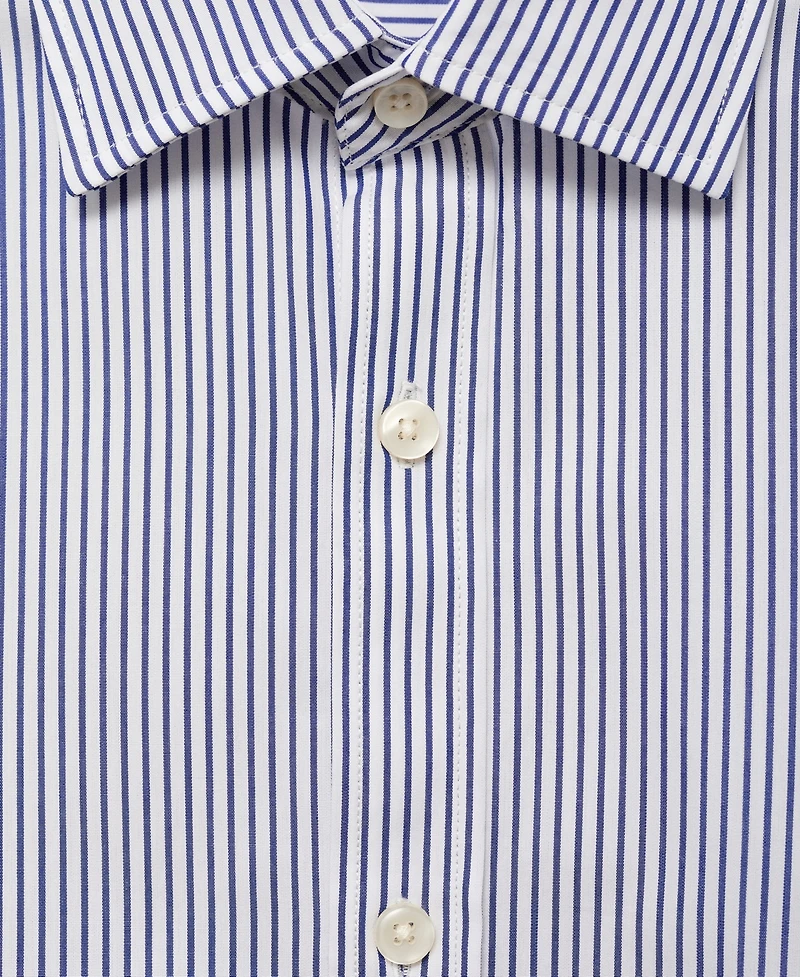 Mango Men's Cotton Slim-Fit Striped Shirt